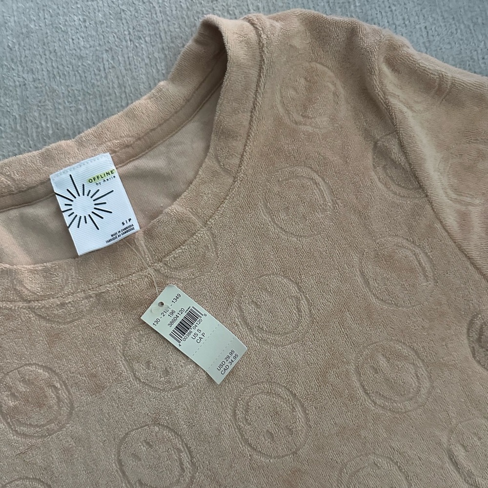offline by aerie terry cloth smiley top